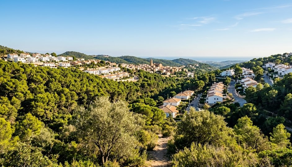 Paisaje natural del Garraf y urbanizaciones de Olivella